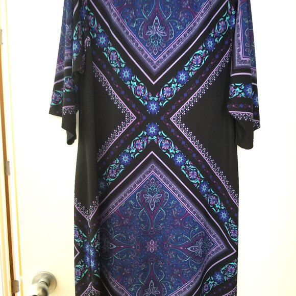 London Times purple geometric sheath shift dress, size 12 - Picture 8 of 8